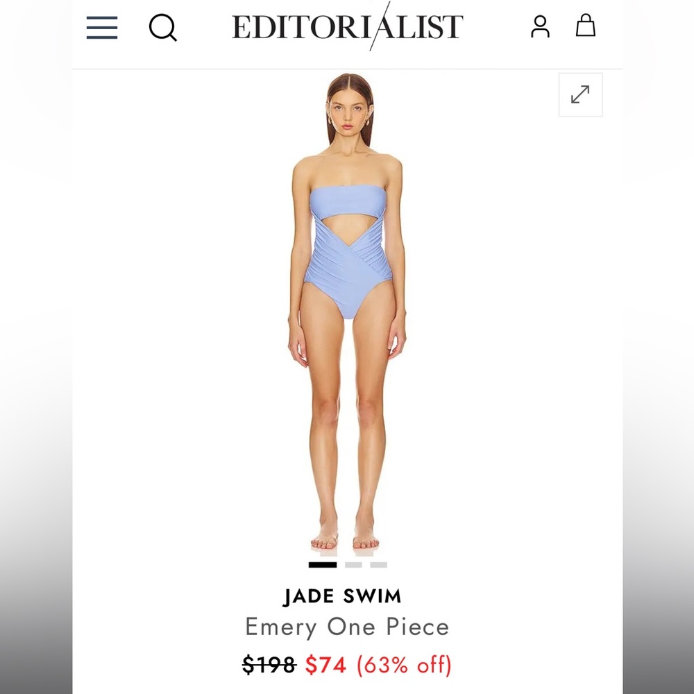 Jade Swim Emery One Piece - GLACIER BLUE- NWT